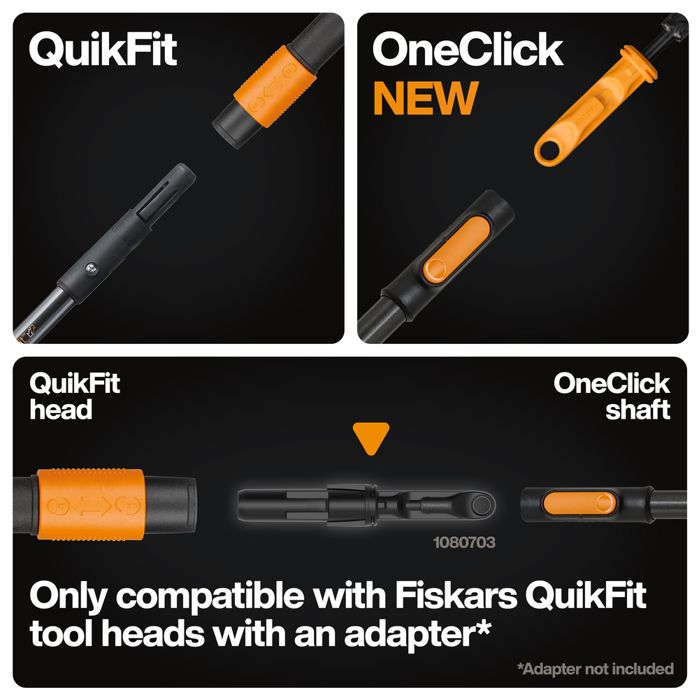 Adapter OneClick QuikFit Fiskars 1080703 – kompatybilność systemów